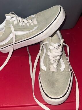 Vans Cream Canvas Low-Top Sneakers with White Details